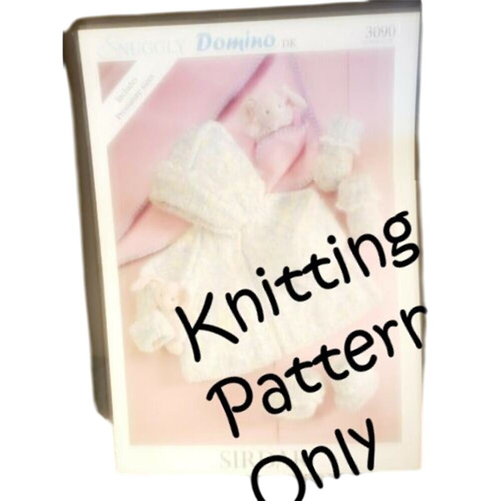 New Sirdar 3090 Snuggly Domino DK Child Jacket Booties Mittens Knitting Pattern